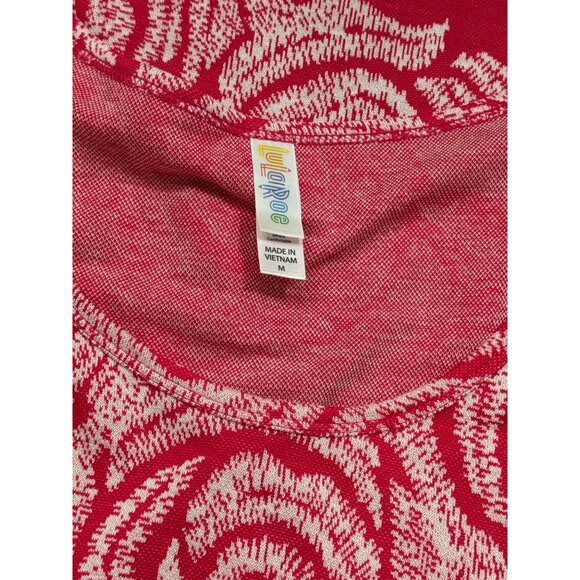 NEW LuLaRoe Womens Knit Tunic Top S Short Sleeve White Pink Floral Scoop Neck - Picture 6 of 7